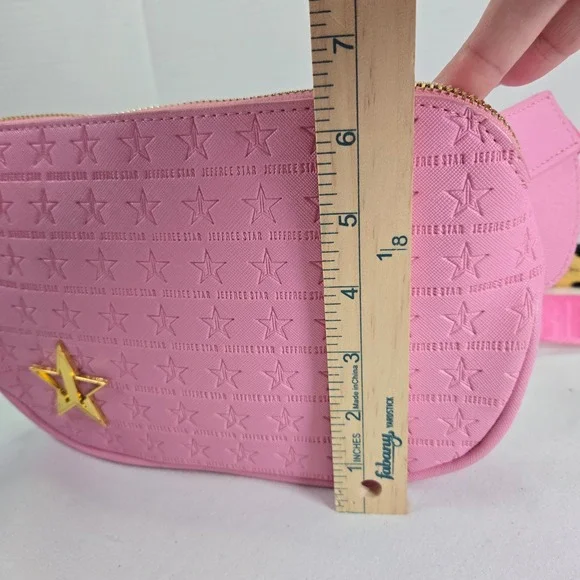 Jeffree Star Pink Star Fanny Pack Belt Bag Purse Gold Accents Cute‎ Kawaii - Picture 10 of 13